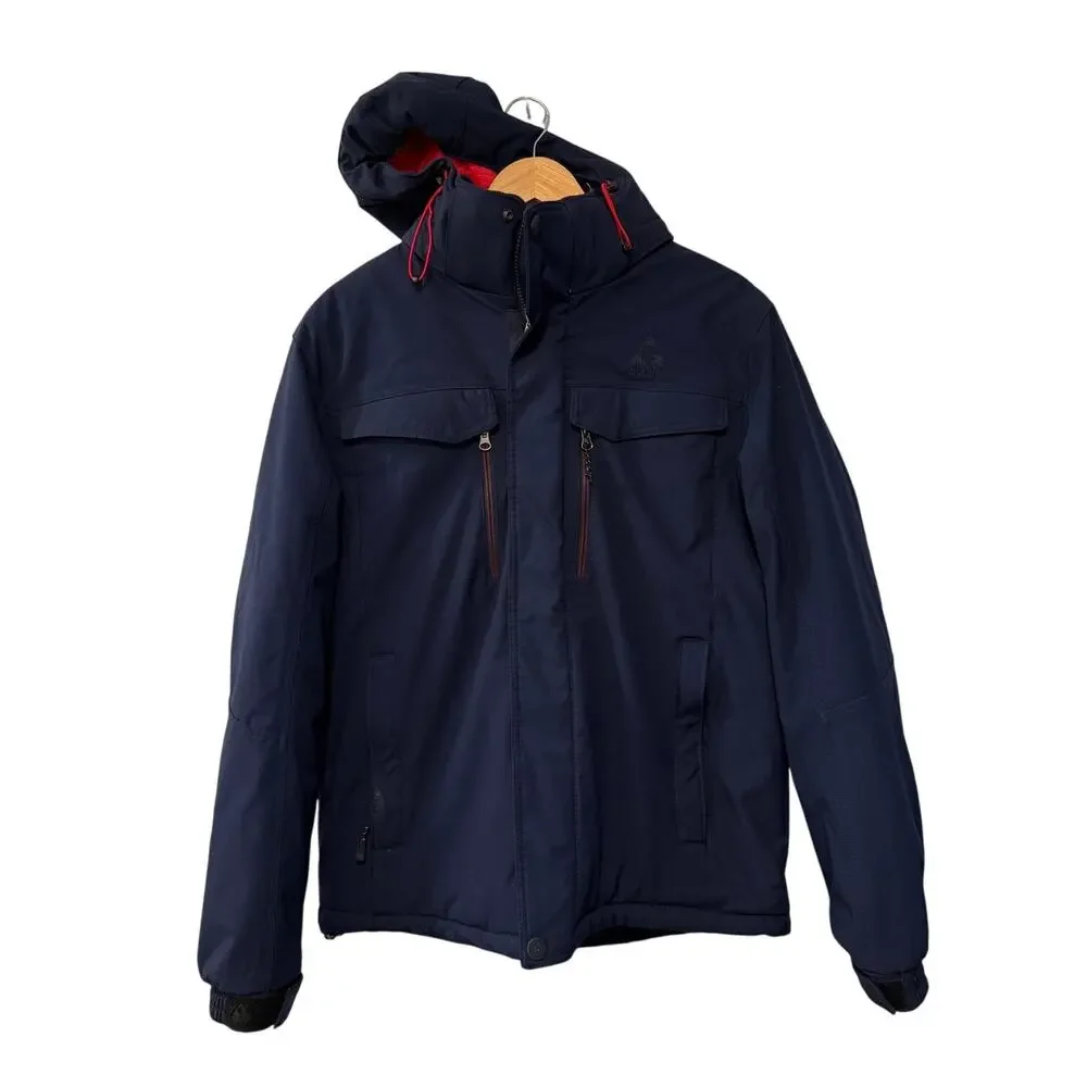 Gerry M Nimbus Tech Snowboard Jacket $199 Detachable Hood Puffer Ski Coat Blue